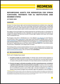 Briefing paper: Repurposing Assets for Reparation for Syrian Survivors: Pathways for EU Institutions and Member States