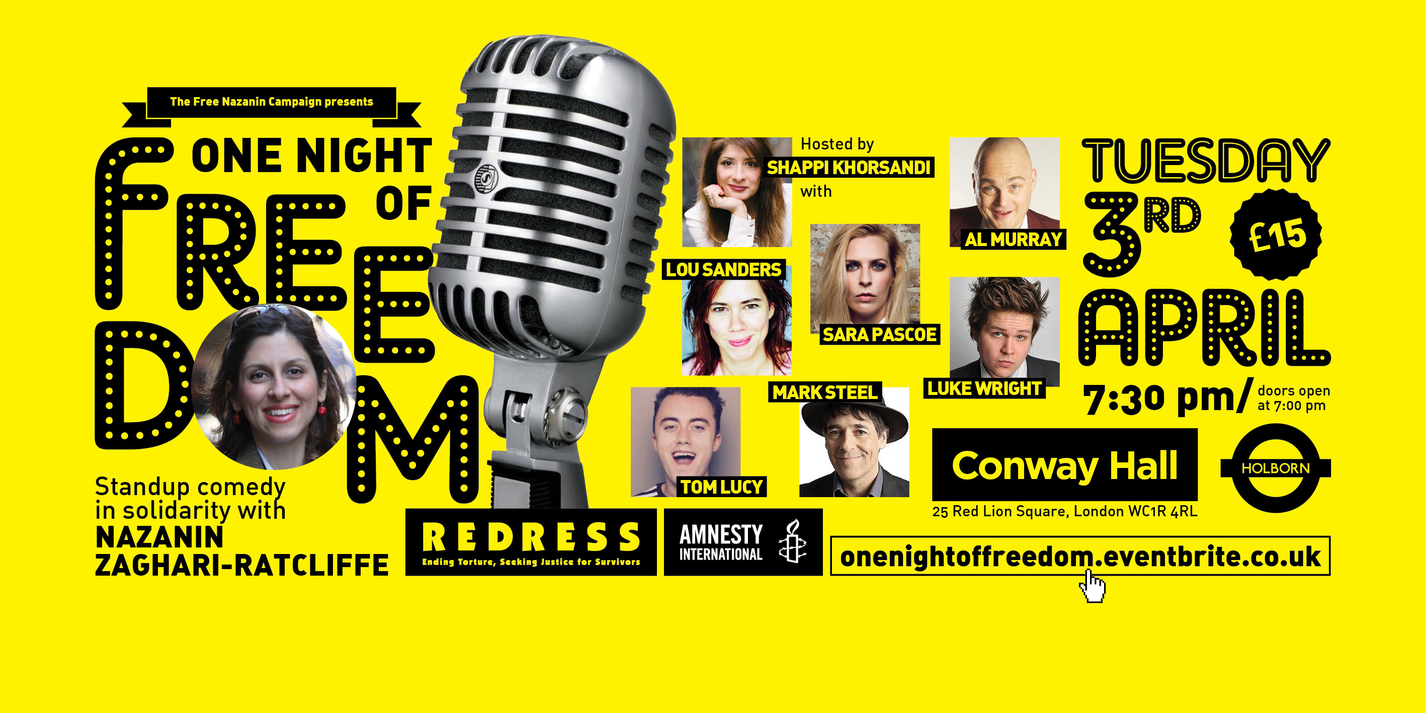 One Night of Freedom: comedy event in solidarity with Nazanin Zaghari-Ratcliffe