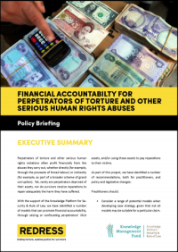 Policy Briefing: Financial Accountability for Torture cover