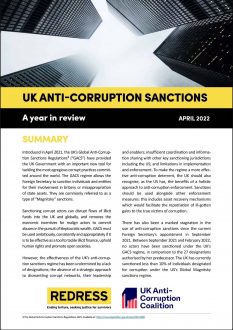 Cover UKACC REDRESS Anti Corruption Sanctions report