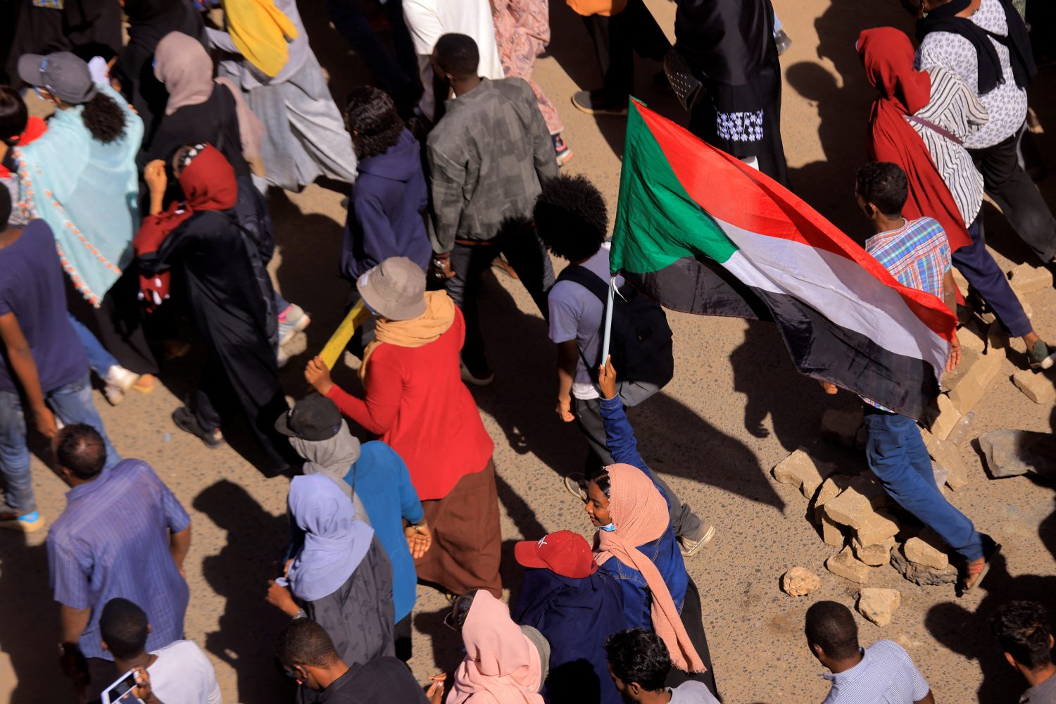 Pro-democracy protesters in Sudan