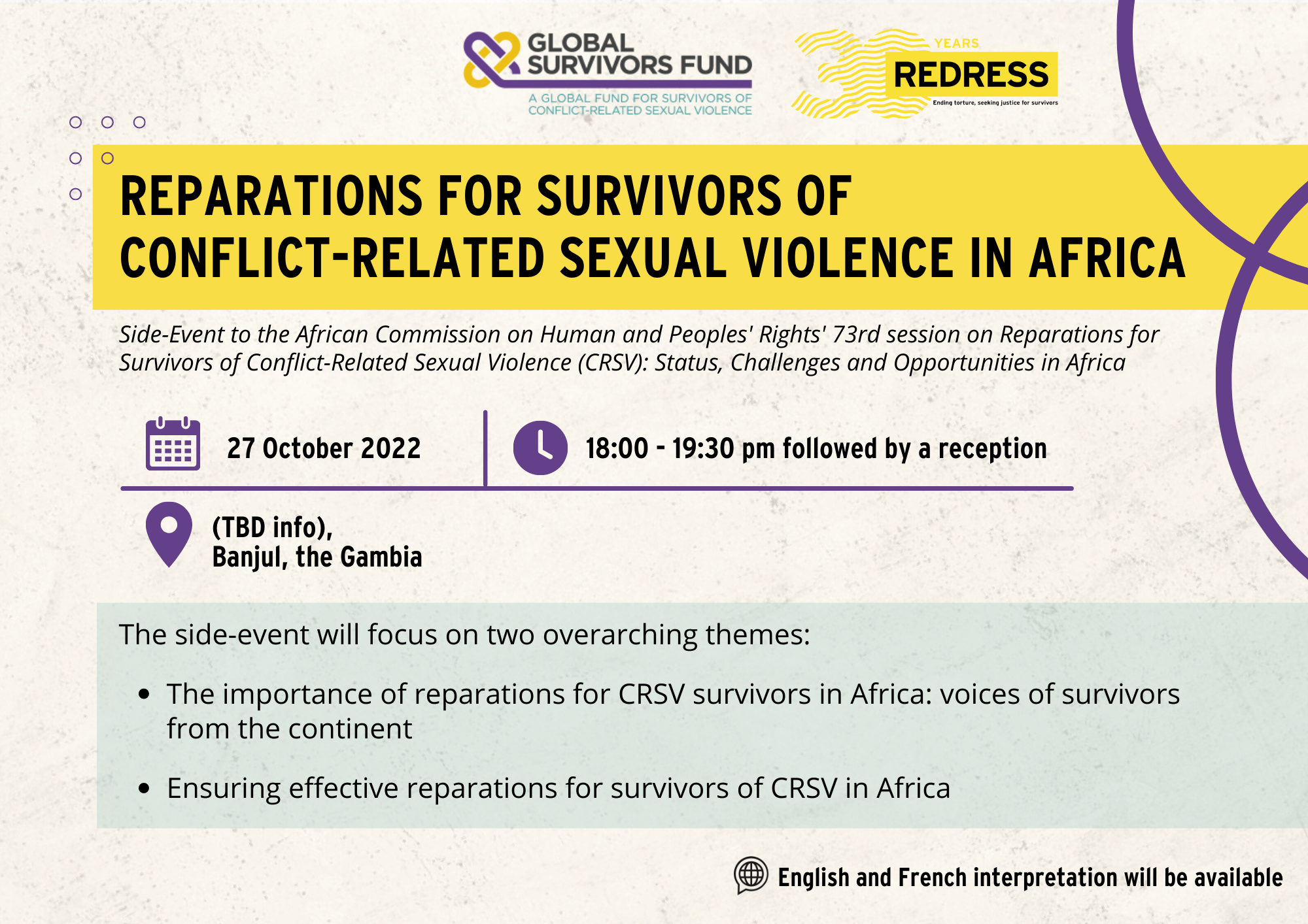 EVENT: Reparations for Survivors of Conflict-Related Sexual Violence in Africa