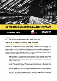 UK Targeted Sanctions Quarterly Update