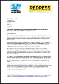Open letter to the Prime Minister Concerning Reports that Information which Informed the UK’s Decision to Suspend Funding to UNRWA was Obtained by Torture