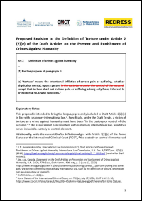 Briefing: Proposed Revision to the Definition of Torture under Article 2 (2)(e) of the Draft Articles on the Prevent and Punishment of Crimes Against Humanity