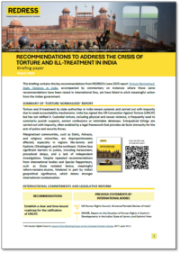 Briefing Paper: Recommendations to Address the Crisis of Torture and Ill-treatment in India