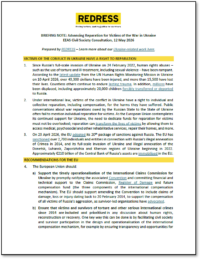 Briefing Note on Advancing Reparation for Victims of the War in Ukraine: Recommendations for the European Union 